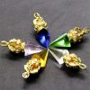 Collar con colgante de cristal Liuli de Loto Dorje Vajra Tibetano Tibetan Dorje Vajra Lotus Liuli Crystal Necklace Pendant