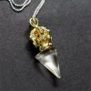Collar con colgante de cristal Liuli de Loto Dorje Vajra Tibetano Tibetan Dorje Vajra Lotus Liuli Crystal Necklace Pendant