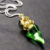 Collar con colgante de cristal Liuli de Loto Dorje Vajra Tibetano Tibetan Dorje Vajra Lotus Liuli Crystal Necklace Pendant