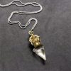 Collar con colgante de cristal Liuli de Loto Dorje Vajra Tibetano Tibetan Dorje Vajra Lotus Liuli Crystal Necklace Pendant
