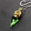 Collar con colgante de cristal Liuli de Loto Dorje Vajra Tibetano Tibetan Dorje Vajra Lotus Liuli Crystal Necklace Pendant