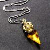 Collar con colgante de cristal Liuli de Loto Dorje Vajra Tibetano Tibetan Dorje Vajra Lotus Liuli Crystal Necklace Pendant