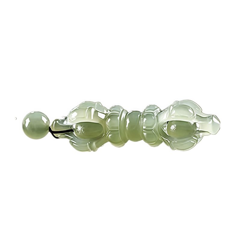 Collar con dije de Dorje Vajra de Jade Hetian Tibetano para el Éxito Tibetan Hetian Jade Dorje Vajra Success Necklace Pendant