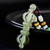 Collar con dije de Dorje Vajra de Jade Hetian Tibetano para el Éxito Tibetan Hetian Jade Dorje Vajra Success Necklace Pendant