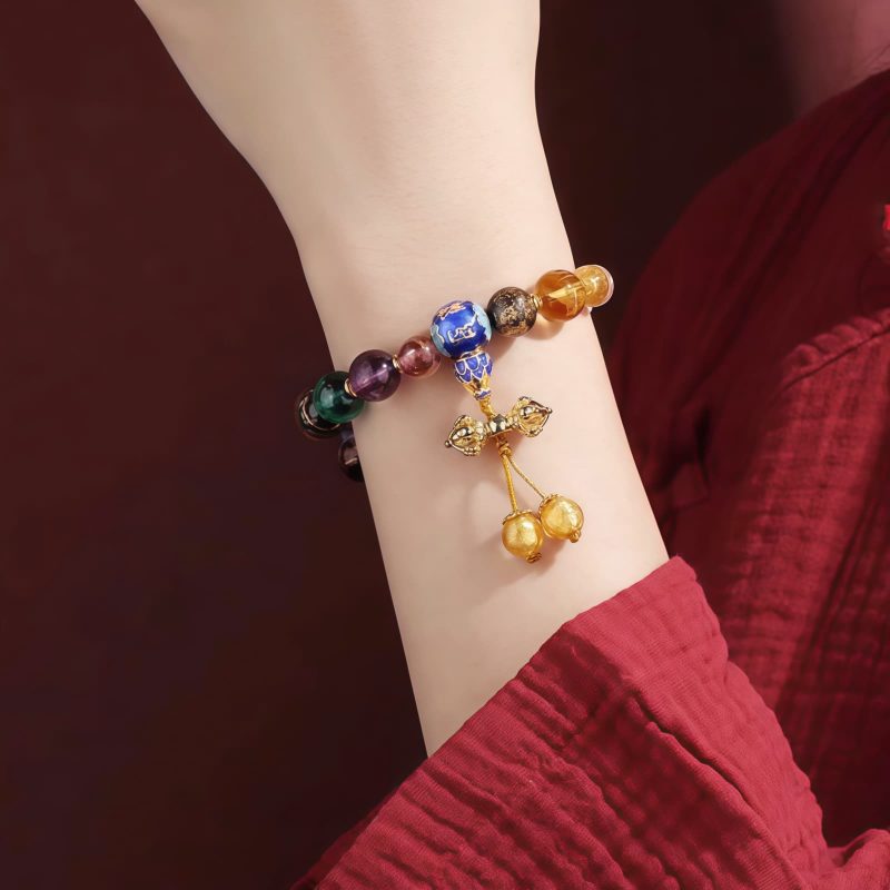 Mala Pergelangan Tangan Liuli Glass Om Mani Padme Hum Tibet Tibetan Liuli Glass Om Mani Padme Hum Wrist Mala