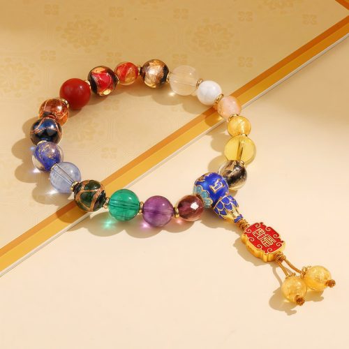 Mala de Pulsera Tibetana de Vidrio Liuli Om Mani Padme Hum Mala de Pulsera Tibetana de Vidrio Liuli Om Mani Padme Hum