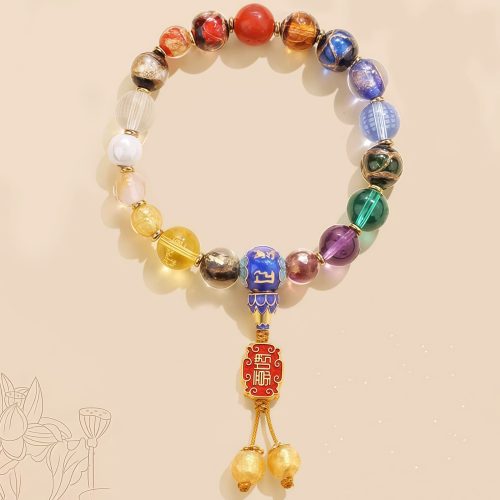 Mala de Pulsera Tibetana de Vidrio Liuli Om Mani Padme Hum Mala de Pulsera Tibetana de Vidrio Liuli Om Mani Padme Hum