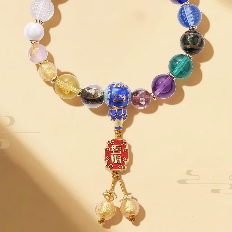 Mala Pergelangan Tangan Liuli Glass Om Mani Padme Hum Tibet Tibetan Liuli Glass Om Mani Padme Hum Wrist Mala