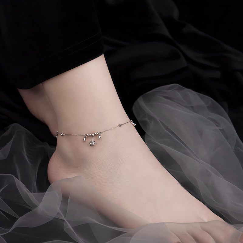 Tobillera de Protección con Campanas de Plata Esterlina Tibetana 925 Tibetan 925 Sterling Silver Bell Protection Anklet