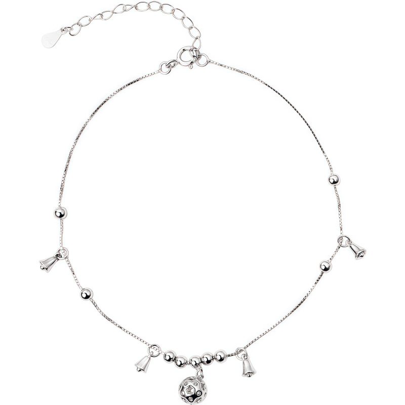 Tobillera de Protección con Campanas de Plata Esterlina Tibetana 925 Tibetan 925 Sterling Silver Bell Protection Anklet