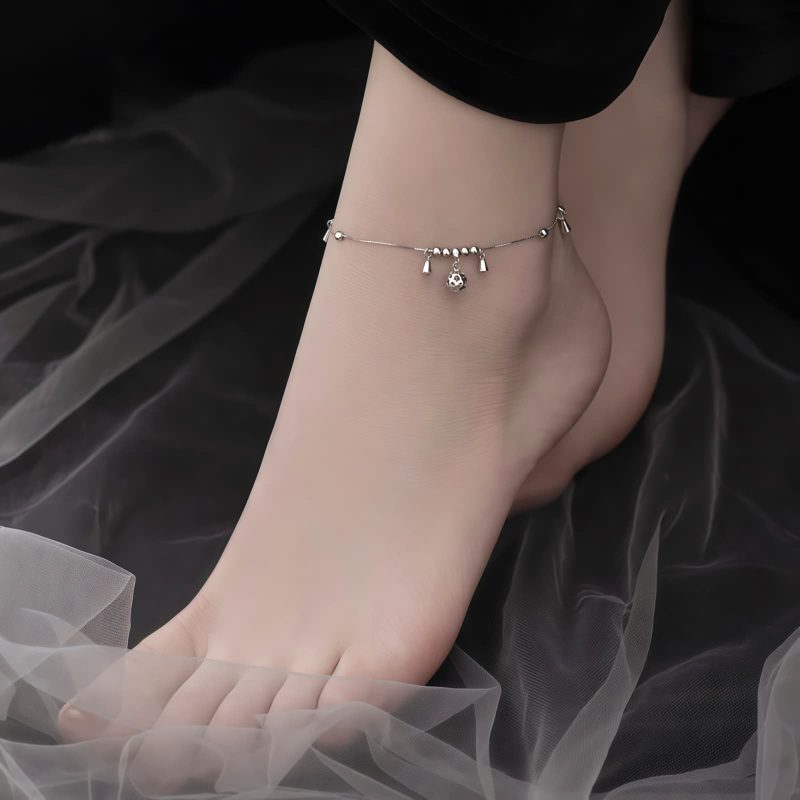 Tobillera de Protección con Campanas de Plata Esterlina Tibetana 925 Tibetan 925 Sterling Silver Bell Protection Anklet