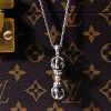 Collar con dije Dorje Vajra de plata tibetana para la prosperidad Tibetan Silver Dorje Vajra Wealth Pendant