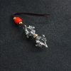 قلادة فضة تبتية عيار 925 أوم ماني بادمي هوم تعزز القوة الروحية Tibetan 925 Silver Om Mani Padme Hum Strength Pendant