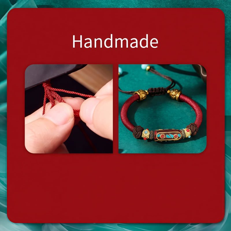 Tibetan Turquoise Om Mani Padme Hum Braided Bracelet Tibetan Turquoise Om Mani Padme Hum Braided Bracelet