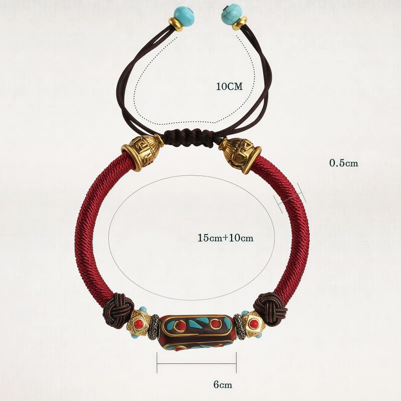 Tibetan Turquoise Om Mani Padme Hum Braided Bracelet Tibetan Turquoise Om Mani Padme Hum Braided Bracelet