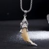 Collar con dije de diente de lobo de acero de titanio Titanium Steel Wolf Tooth Pendant Necklace