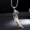Collar con dije de diente de lobo de acero de titanio Titanium Steel Wolf Tooth Pendant Necklace