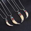 Collar con dije de diente de lobo de acero de titanio Titanium Steel Wolf Tooth Pendant Necklace