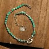 Tobillera de Plata 925 con Cerradura China y Turquesa Turquoise 925 Silver Chinese Lock Strength Anklet