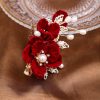 Clip de Cabello Vintage de Camelia Roja Vintage Red Camellia Hair Clip