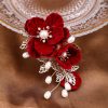 Clip de Cabello Vintage de Camelia Roja Vintage Red Camellia Hair Clip