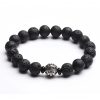 Pulsera de la Riqueza Pixiu de Roca de Lava y Cobre Blanco White Copper PiXiu Lava Rock Wealth Bracelet