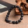 Pulsera de la Riqueza Pixiu de Roca de Lava y Cobre Blanco White Copper PiXiu Lava Rock Wealth Bracelet