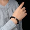Pulsera de la Riqueza Pixiu de Roca de Lava y Cobre Blanco White Copper PiXiu Lava Rock Wealth Bracelet