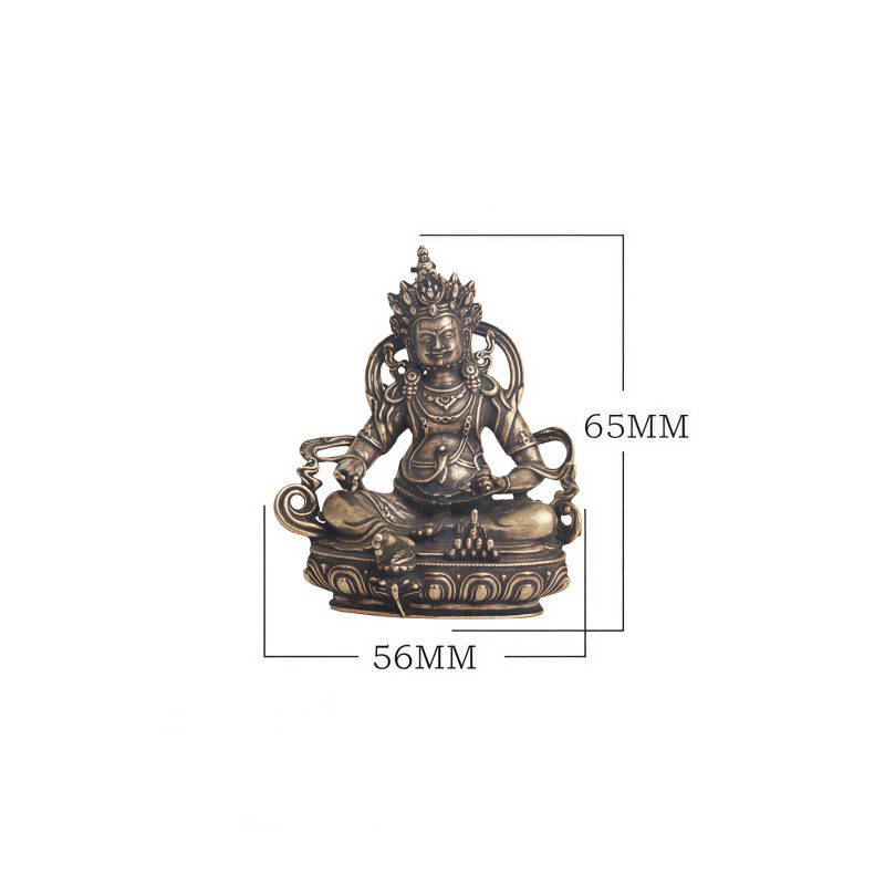 Patung Bodhisattva Jambhala Kuning dari Tembaga Yellow Copper Jambhala Bodhisattva Figurine Decoration