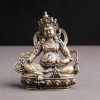 Patung Bodhisattva Jambhala Kuning dari Tembaga Yellow Copper Jambhala Bodhisattva Figurine Decoration