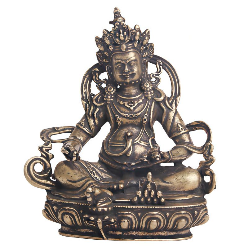 Patung Bodhisattva Jambhala Kuning dari Tembaga Yellow Copper Jambhala Bodhisattva Figurine Decoration