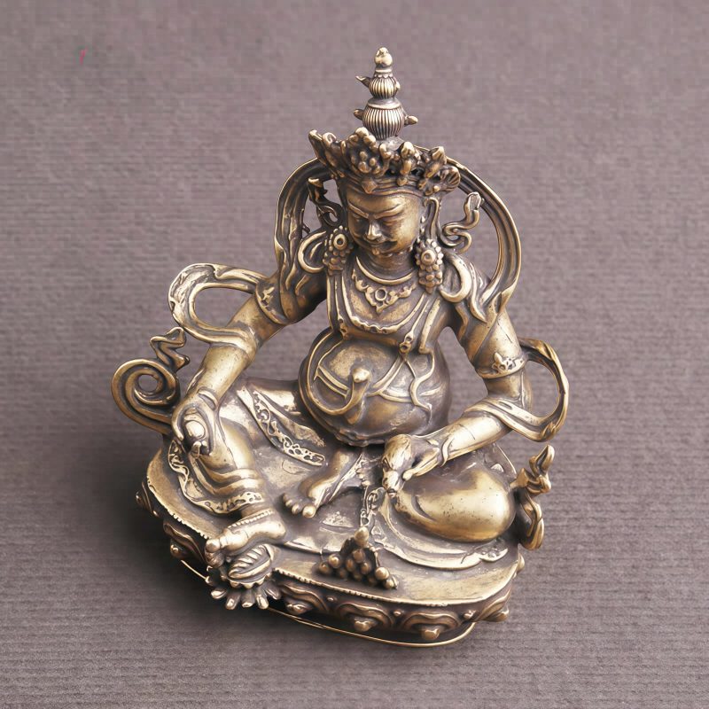 Patung Bodhisattva Jambhala Kuning dari Tembaga Yellow Copper Jambhala Bodhisattva Figurine Decoration