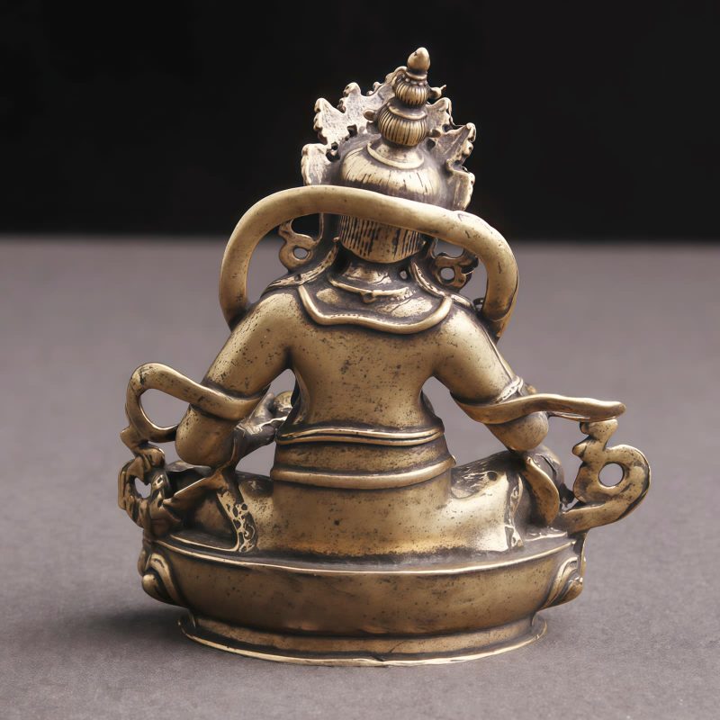 Patung Bodhisattva Jambhala Kuning dari Tembaga Yellow Copper Jambhala Bodhisattva Figurine Decoration
