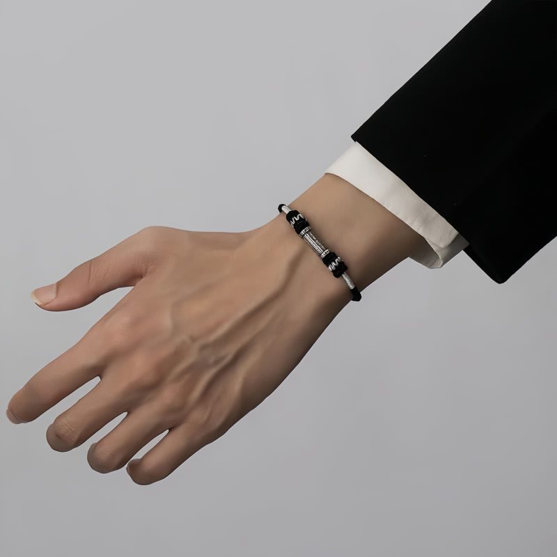 سوار فضة 925 أوم ماني بادمي هوم 925 Silver Om Mani Padme Hum Bracelet