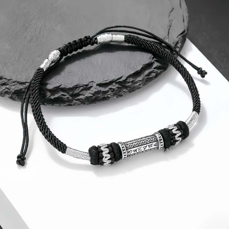 سوار فضة 925 أوم ماني بادمي هوم 925 Silver Om Mani Padme Hum Bracelet