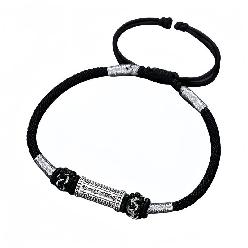 سوار فضة 925 أوم ماني بادمي هوم 925 Silver Om Mani Padme Hum Bracelet
