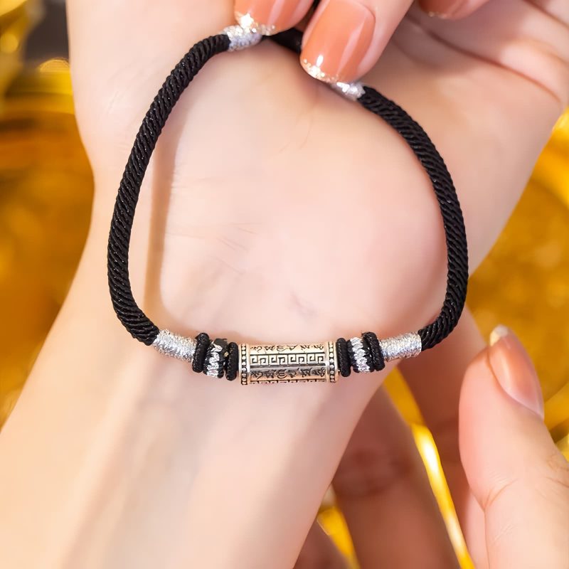 سوار فضة 925 أوم ماني بادمي هوم 925 Silver Om Mani Padme Hum Bracelet