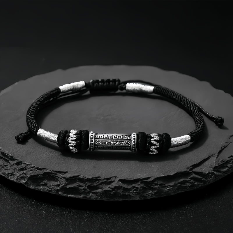سوار فضة 925 أوم ماني بادمي هوم 925 Silver Om Mani Padme Hum Bracelet