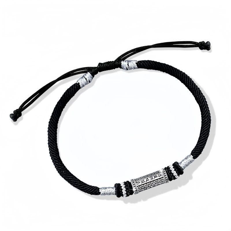 سوار فضة 925 أوم ماني بادمي هوم 925 Silver Om Mani Padme Hum Bracelet