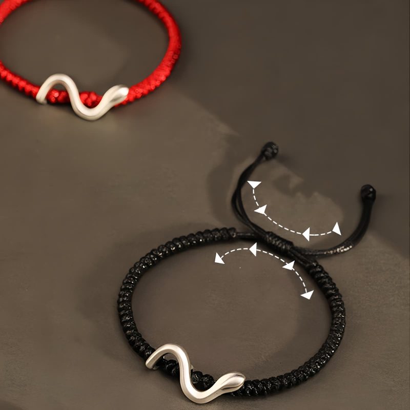 Gelang Kekuatan Tahun Ular Perak 999 999 Silver Snake Year Strength Protection Bracelet