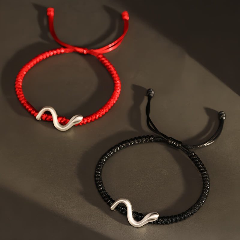 Gelang Kekuatan Tahun Ular Perak 999 999 Silver Snake Year Strength Protection Bracelet