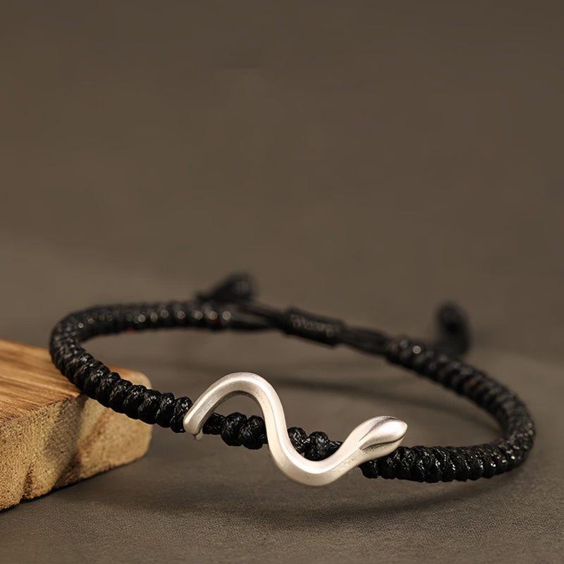 Gelang Kekuatan Tahun Ular Perak 999 999 Silver Snake Year Strength Protection Bracelet