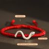 Gelang Kekuatan Tahun Ular Perak 999 999 Silver Snake Year Strength Protection Bracelet