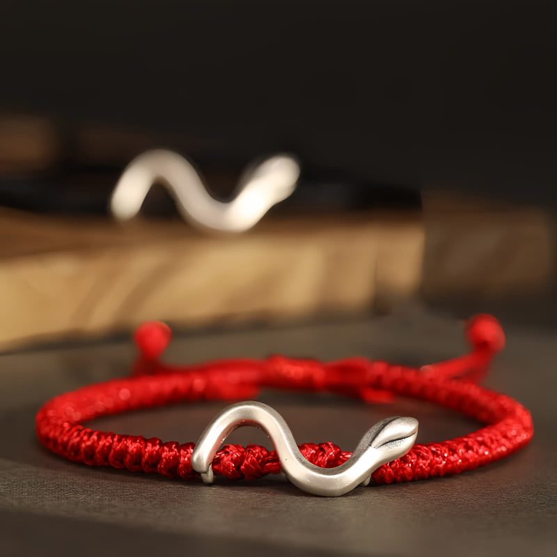 Gelang Kekuatan Tahun Ular Perak 999 999 Silver Snake Year Strength Protection Bracelet