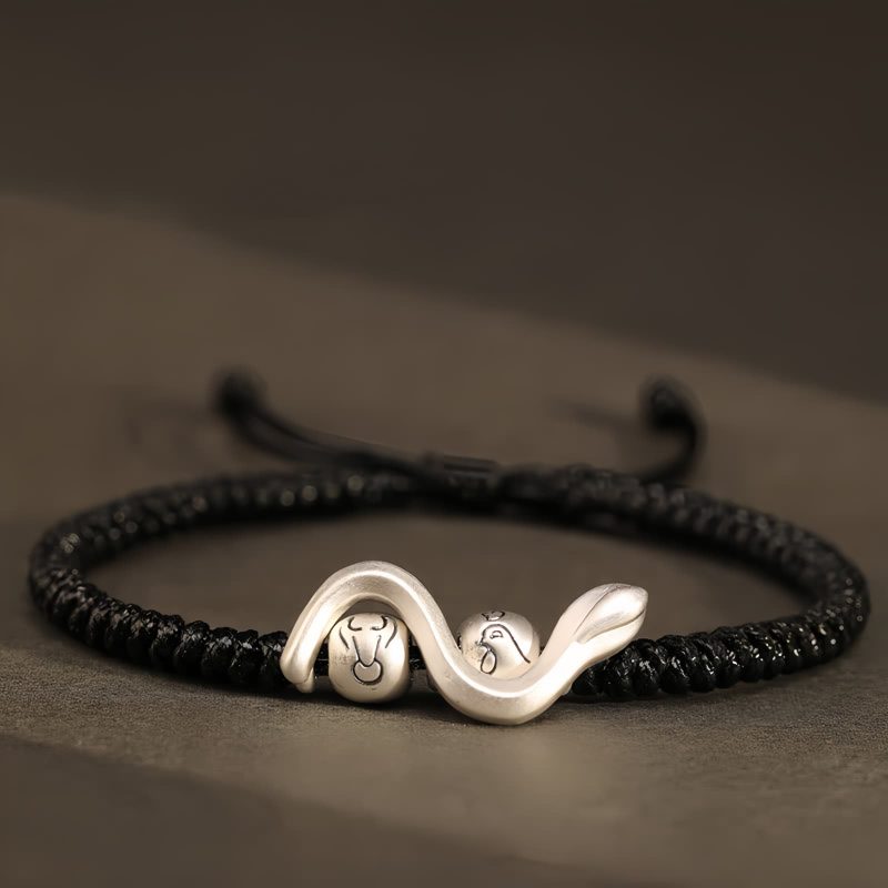 Gelang Kekuatan Tahun Ular Perak 999 999 Silver Snake Year Strength Protection Bracelet