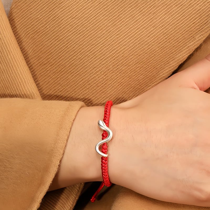 Gelang Kekuatan Tahun Ular Perak 999 999 Silver Snake Year Strength Protection Bracelet