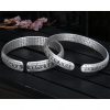 999 Perak Sterling Om Mani Padme Hum Lotus Meditasi Gelang 999 Sterling Silver Om Mani Padme Hum Lotus Meditation Bracelet
