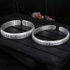 999 Perak Sterling Om Mani Padme Hum Lotus Meditasi Gelang 999 Sterling Silver Om Mani Padme Hum Lotus Meditation Bracelet
