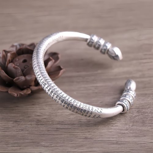 Pulsera de Meditación Om Mani Padme Hum en Plata de Ley 999 Pulsera de Meditación Om Mani Padme Hum en Plata de Ley 999