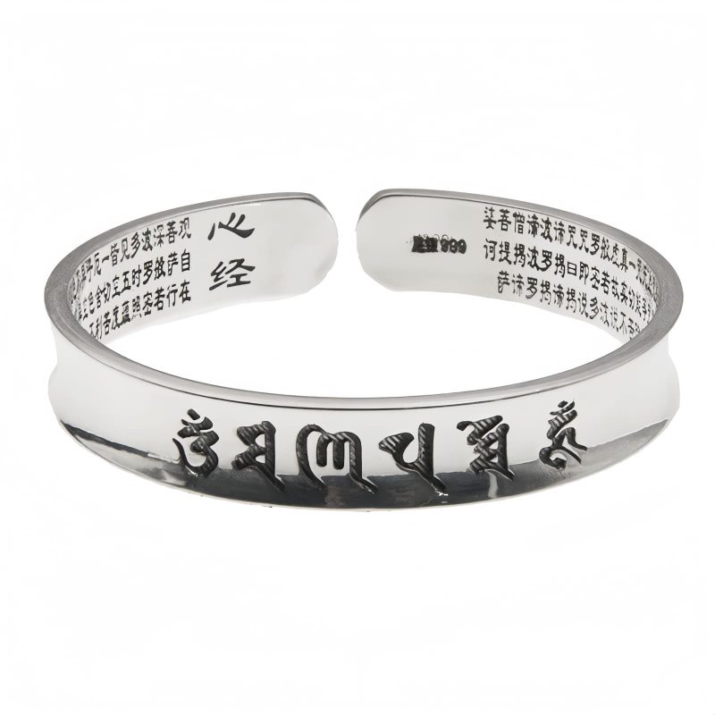 999 スターリングシルバー オム・マニ・パドメ・フム パ prayer ブレスレット 999 Sterling Silver Om Mani Padme Hum Prayer Bracelet